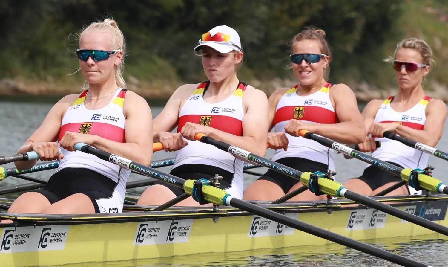 Bei der WM 2019 blieb der deutsche Doppelvierer mit Daniela Schultze (r.) ohne Medaille. Gibt es noch in diesem Jahr eine neue Chance?
