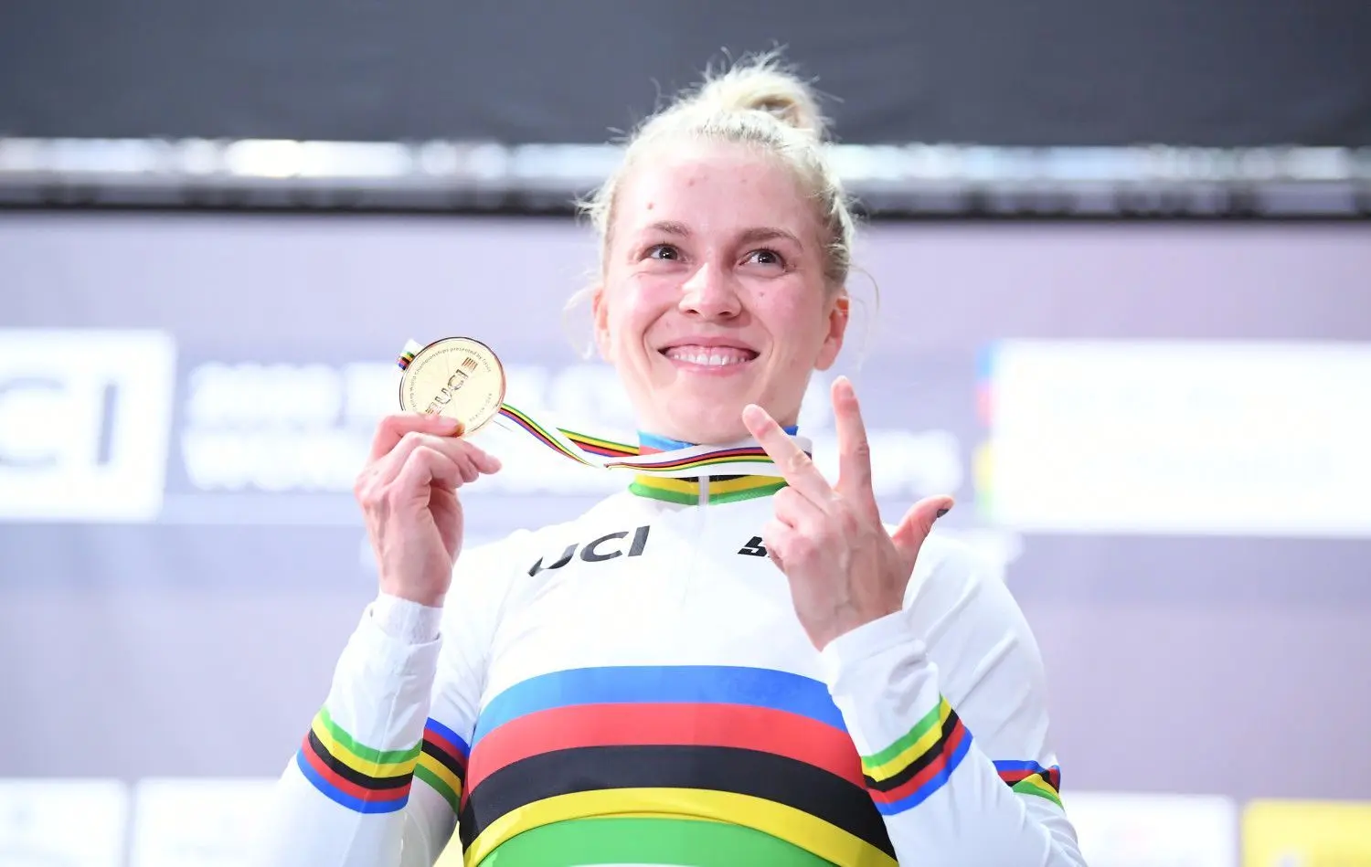 Emma Hinze hatte bei der WM in Berlin drei Mal Gold geholt.
