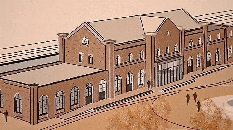 So hat sich 2015 das Büro Rau aus Dresden den sanierten Bahnhof in Weißwasser vorgestellt.