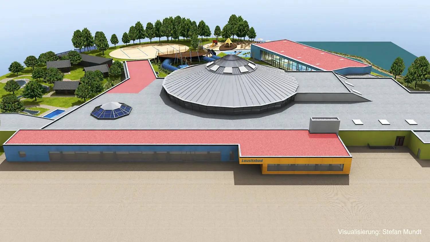 Das ist der geplante, neue Eingangsbereich für Bad und Sauna.