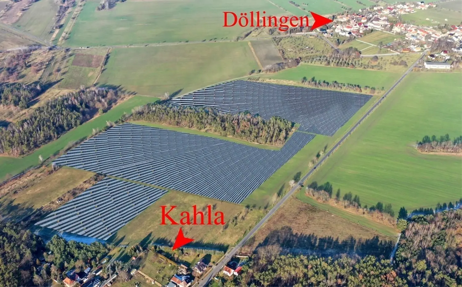 Erneuerbare Energien in ElbeElster Solarpark zwischen KahlaSiedlung