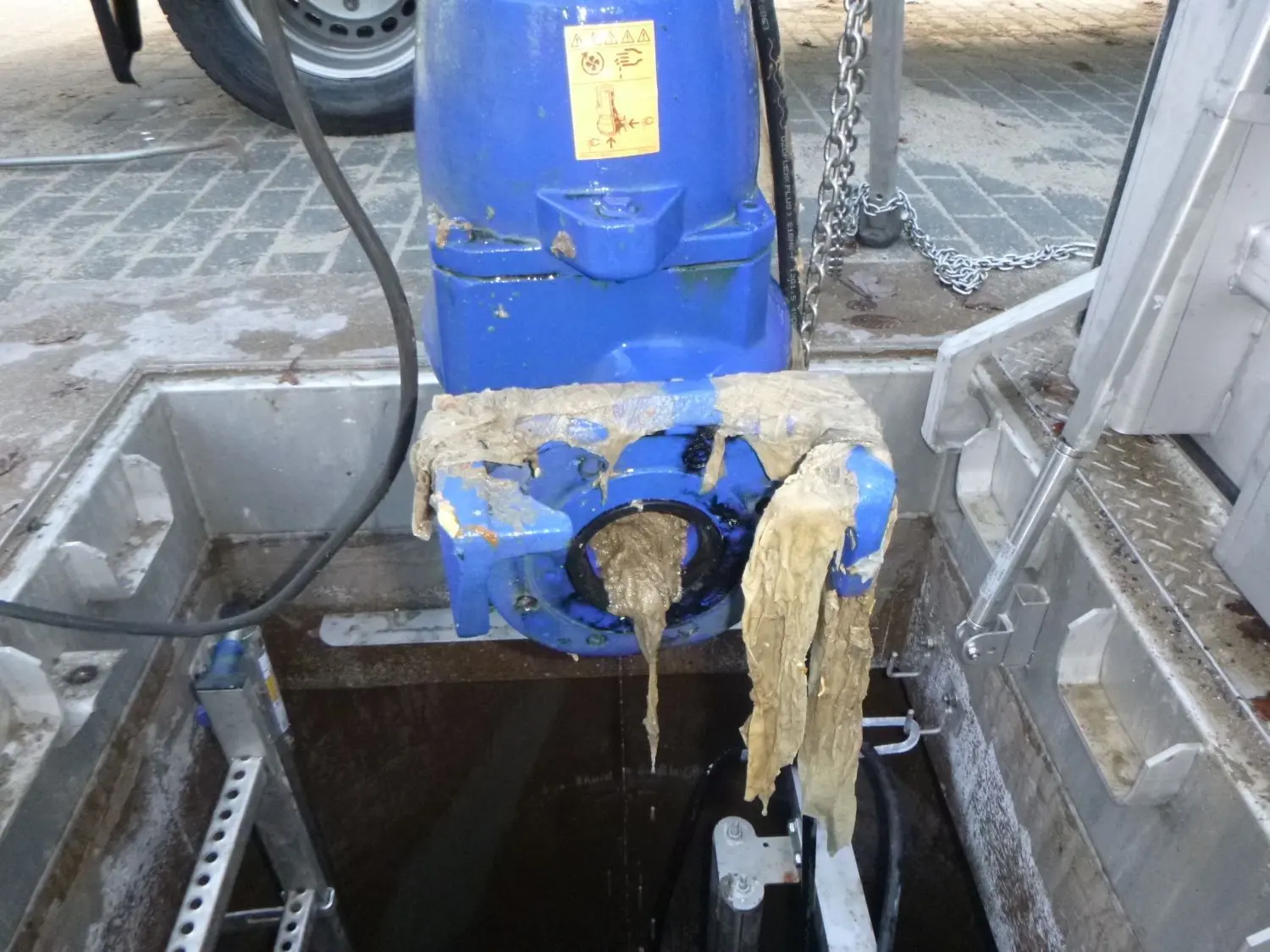 Verstopfte Pumpe der Abwasserbeseitigung Forst.