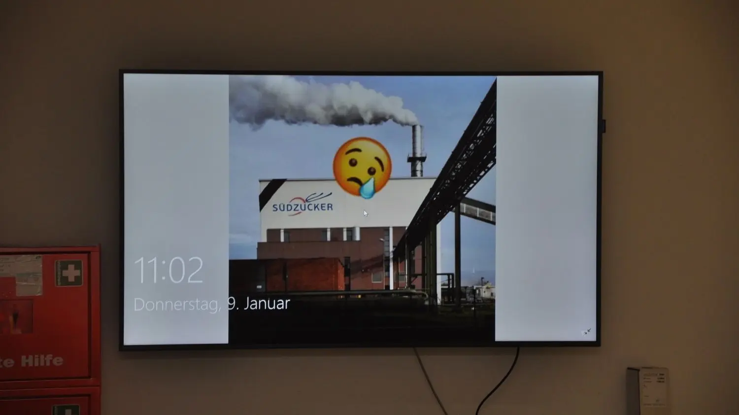 Archivbild – So ist auf dem Display in der Schaltzentrale der Zuckerfabrik Bottewitz auf den letzten Produktionstag im Jahr 2020 aufmerksam gemacht worden.
