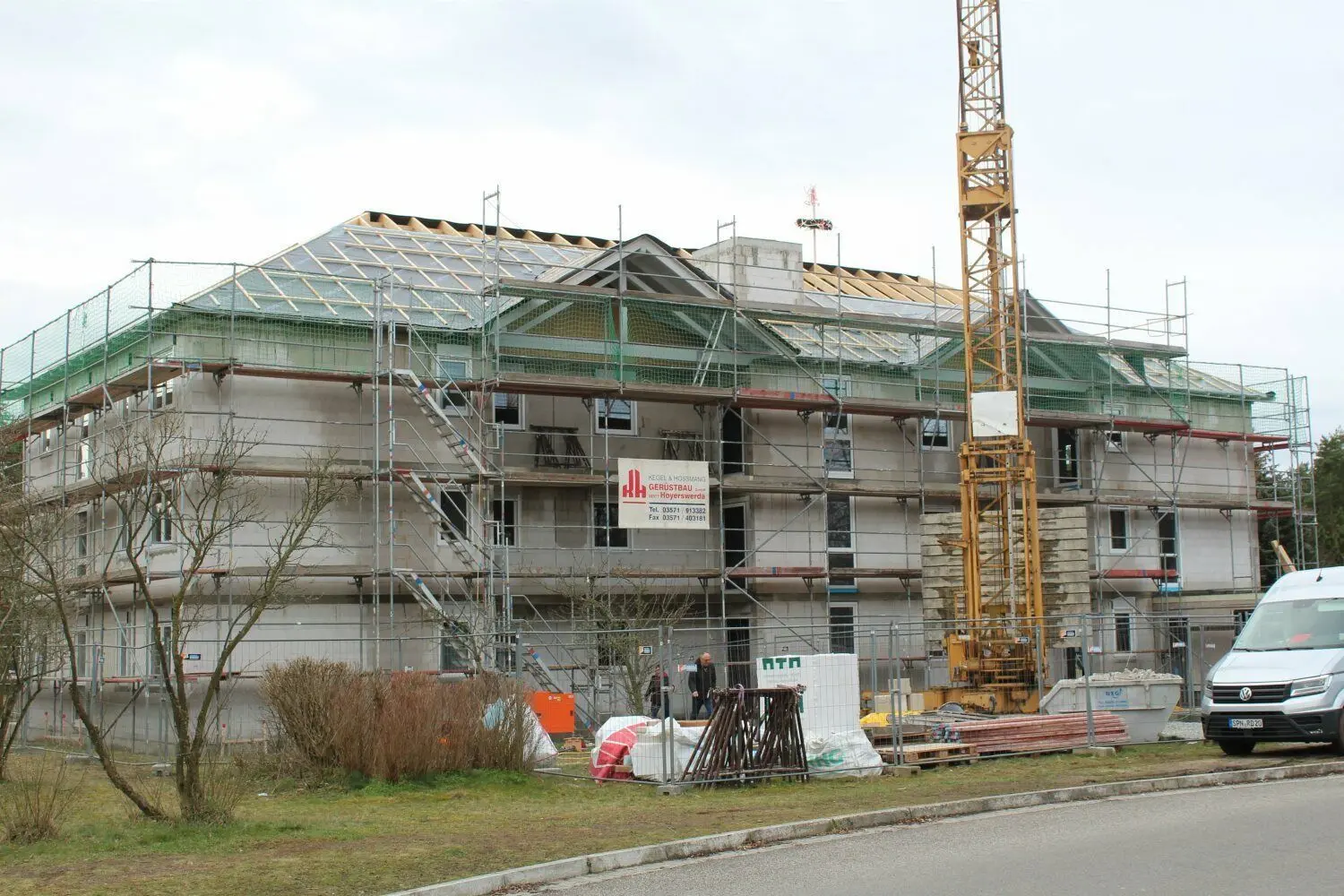 Zwölf neue, barrierearme Wohnungen entstehen in Boxberg an der Thälmann-Straße.