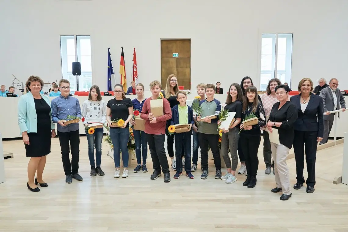 Die  Preisträger des Paul-Fahlisch-Gymnasium Lübbenau.