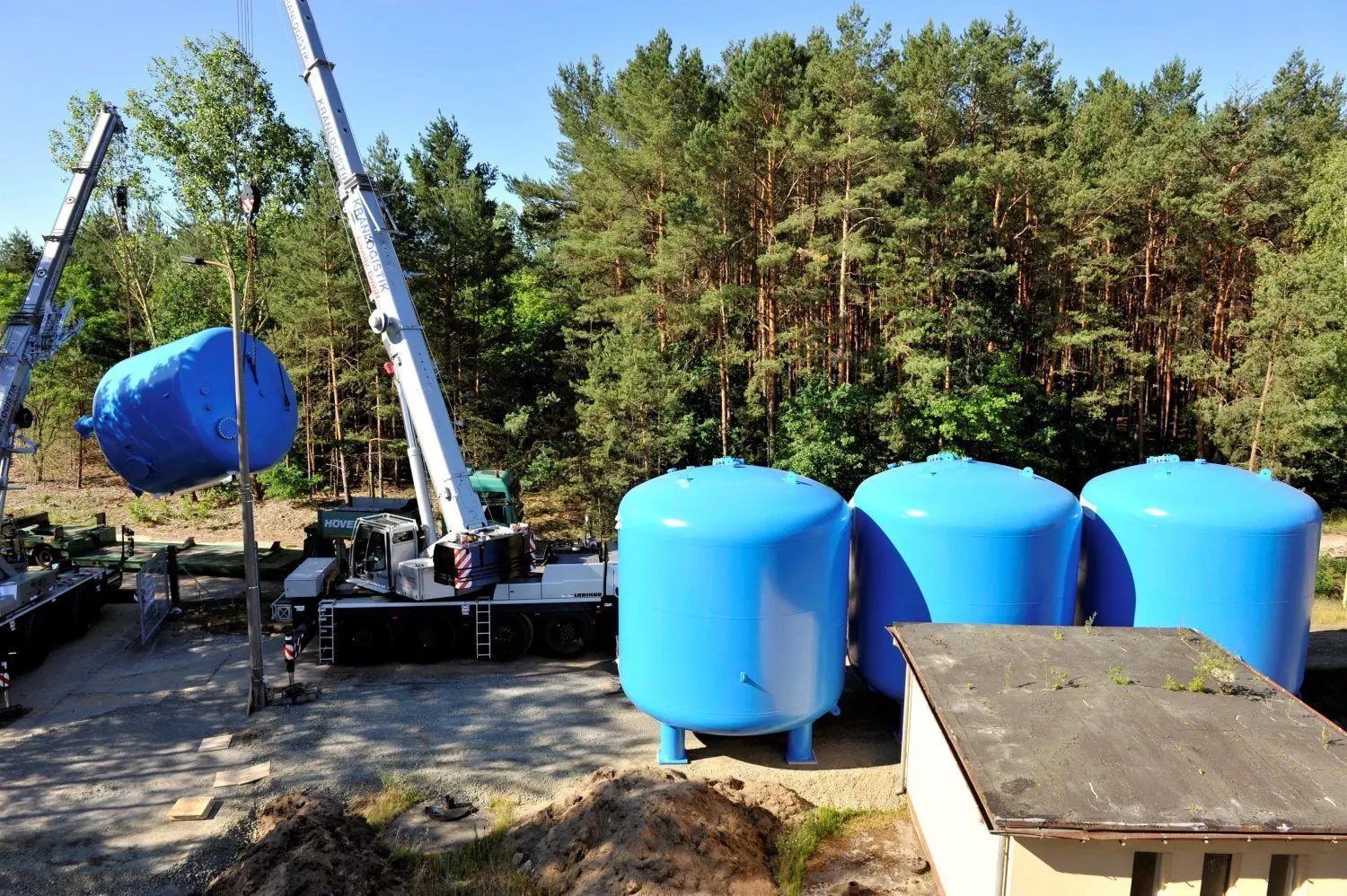 Seit wenigen Wochen sind die neue Filterkessel beim Wasserwerk in Boxberg gelandet. Sie waren vom WZV vor über einem Jahr bestellt worden.
