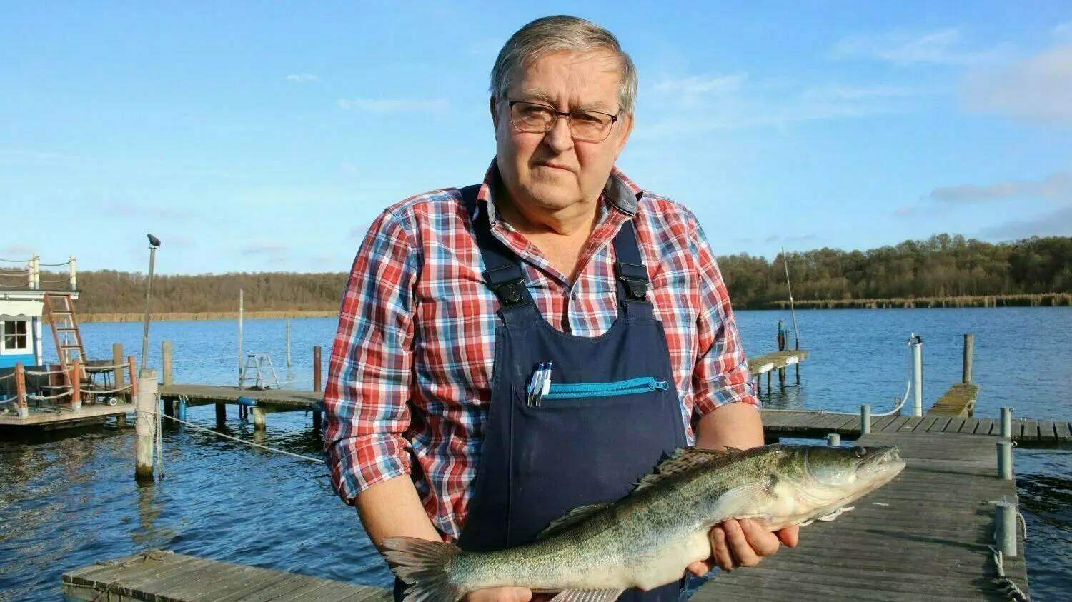 So groß sollen die Zander im Groß Leuthener See auch mal werden. Diesen Fisch hat Fischermeister Reinhard Köllnick im Langen See gefangen.