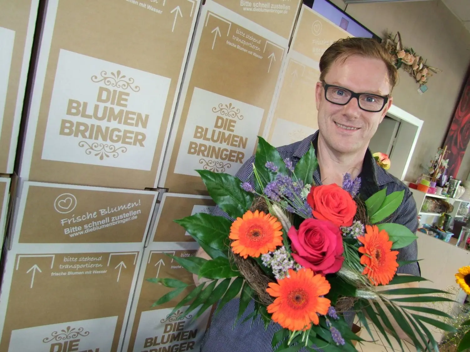 Floristmeister Matthias Bock aus Hoyerswerda expandiert mit seinem Lieferservice „Die Blumenbringer“. Er präsentiert das Unternehmen bei der „Spätschicht“ am 9. Oktober 2020.