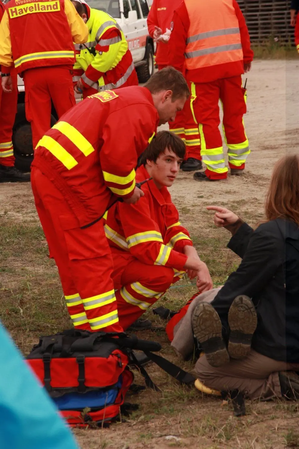Hier eine Katastrophenschutzübung im Havelland im Jahr 2012, bei der verschiedene Themen eines Hochwassers bearbeitet wurden.