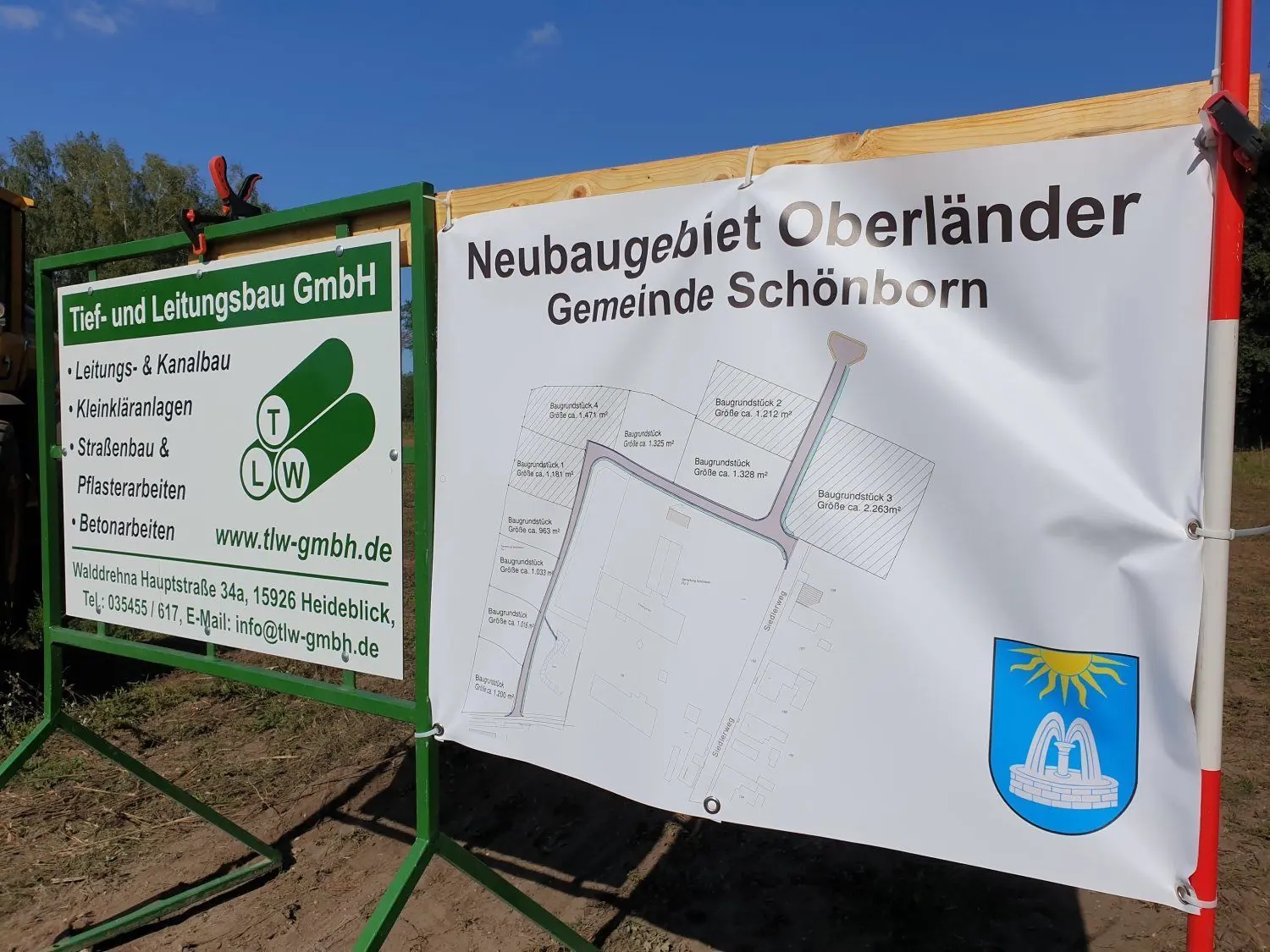Die Hälfte der Grundstücke am Oberländer in Schönborn, die gerade erschlossen werden, sind schon weg.