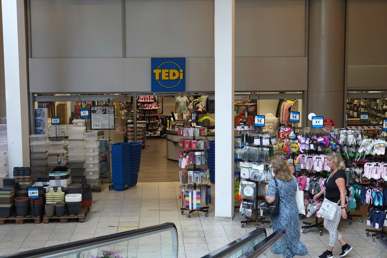 Der Tedi-Markt im Untergeschoss der Spree Galerie Cottbus ist erst in der Corona-Schließpause umgestaltet worden.