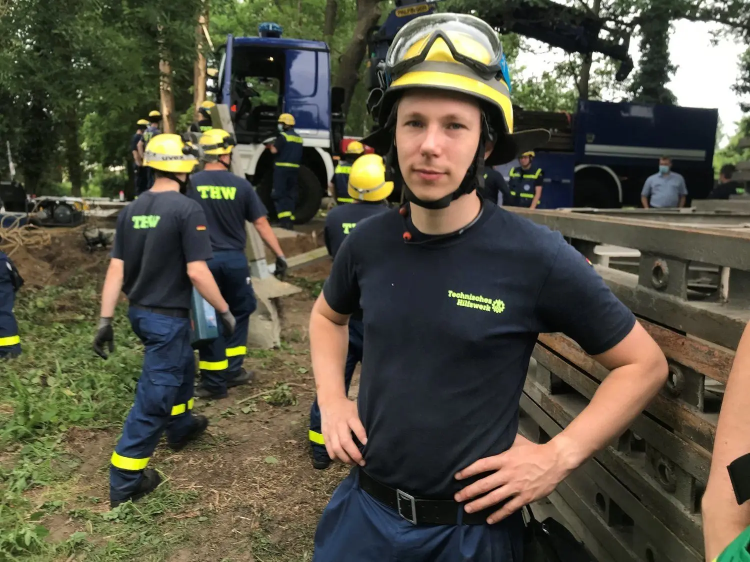Moritz Becker (33) ist Brückenspezialist und Truppführer beim Technischen Hilfswerk (THW) Berlin-Mitte.