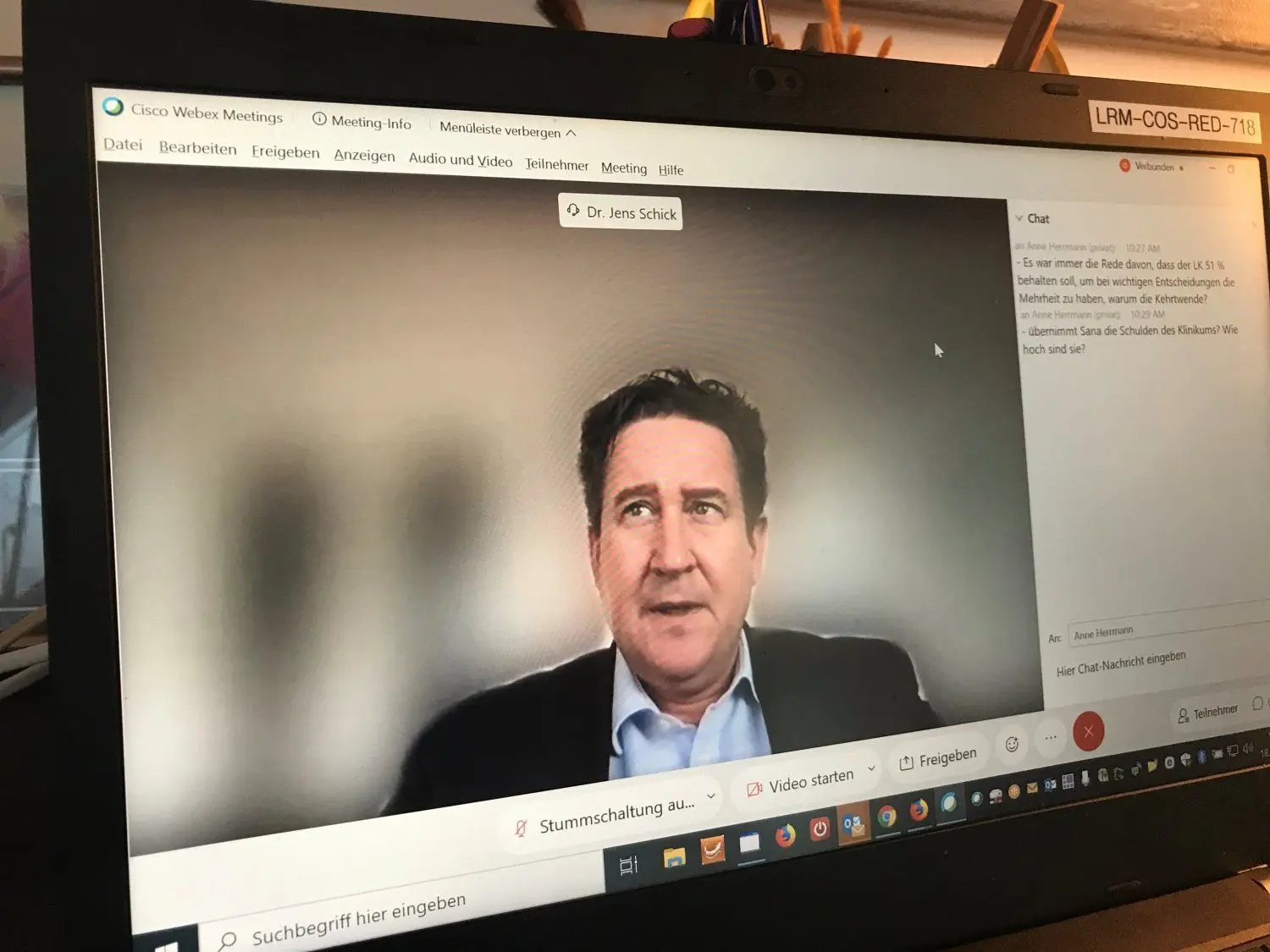 Sana-Vorstandsmitglied Jens Schick hat am Freitag bei einer Online-Pressekonferenz sein Unternehmen und seine Vorstellungen der neuen Partnerschaft mit dem Klinikum Niederlausitz vorgestellt.