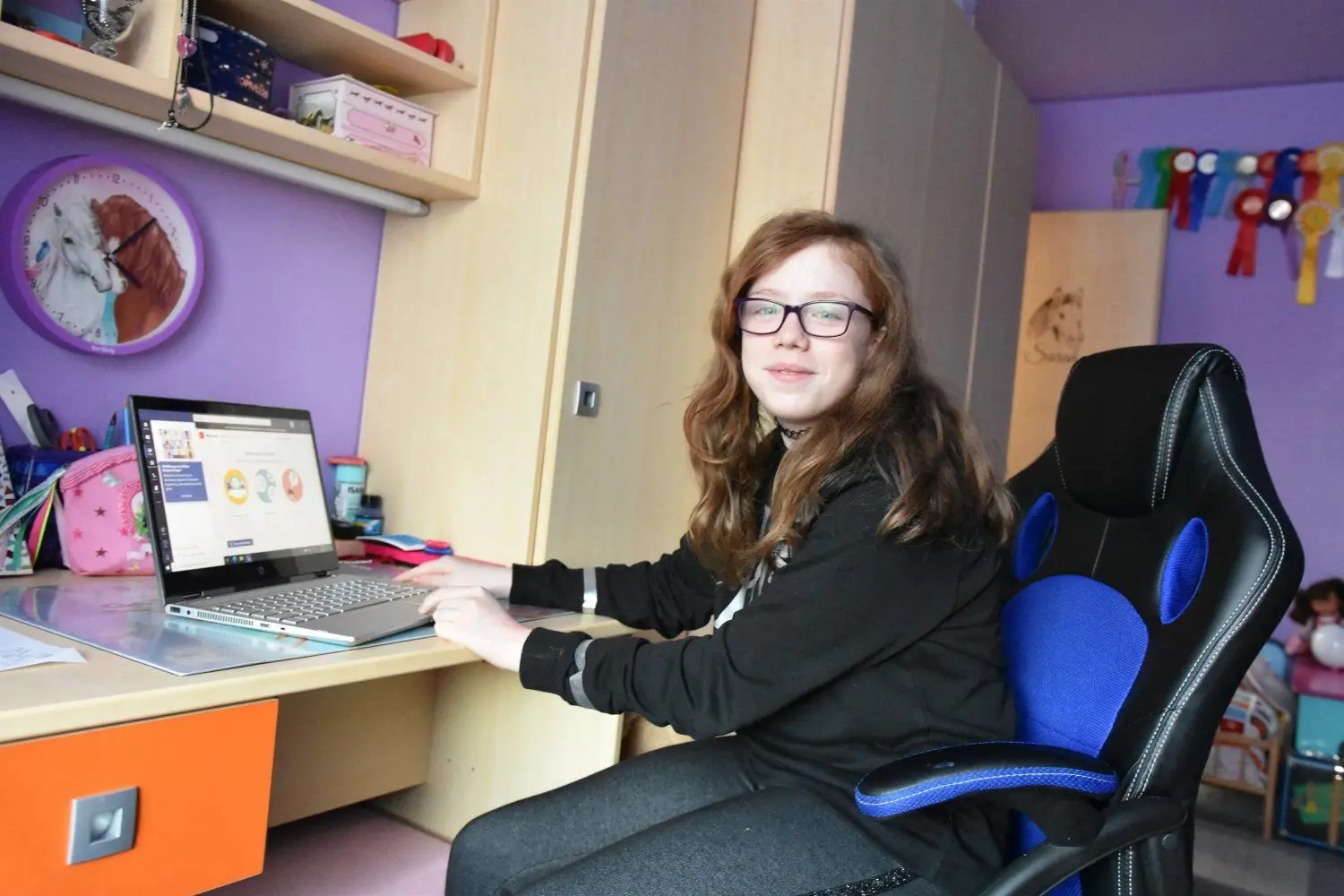 Sarah Jane Lehmann lernt wie viele Jugendliche seit Wochen von zu Hause aus.