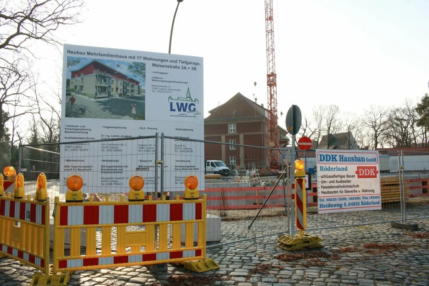 An der Waisenstraßen in Lübben baut die LWG ein neues Mehrfamilienhaus.