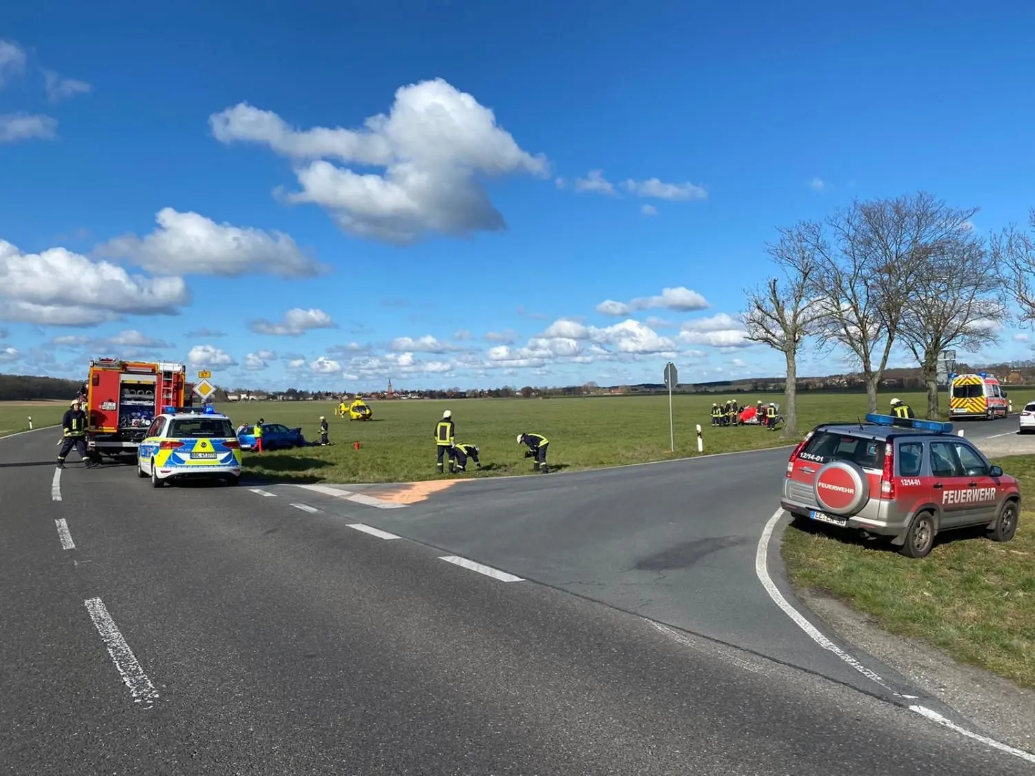 Nahe Schlieben hat sich am Abzweig Wehrhain am Dienstagvormittag ein Unfall ereignet. Bilanz: drei Verletzte.