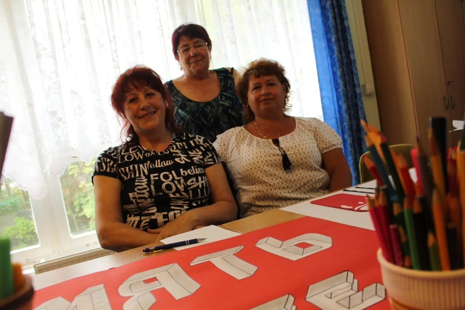 Valentina Aronov, Maria Ufimzew und Tatjana Uskeric vom Verein Miteinander in Weißwasser. ⇥
