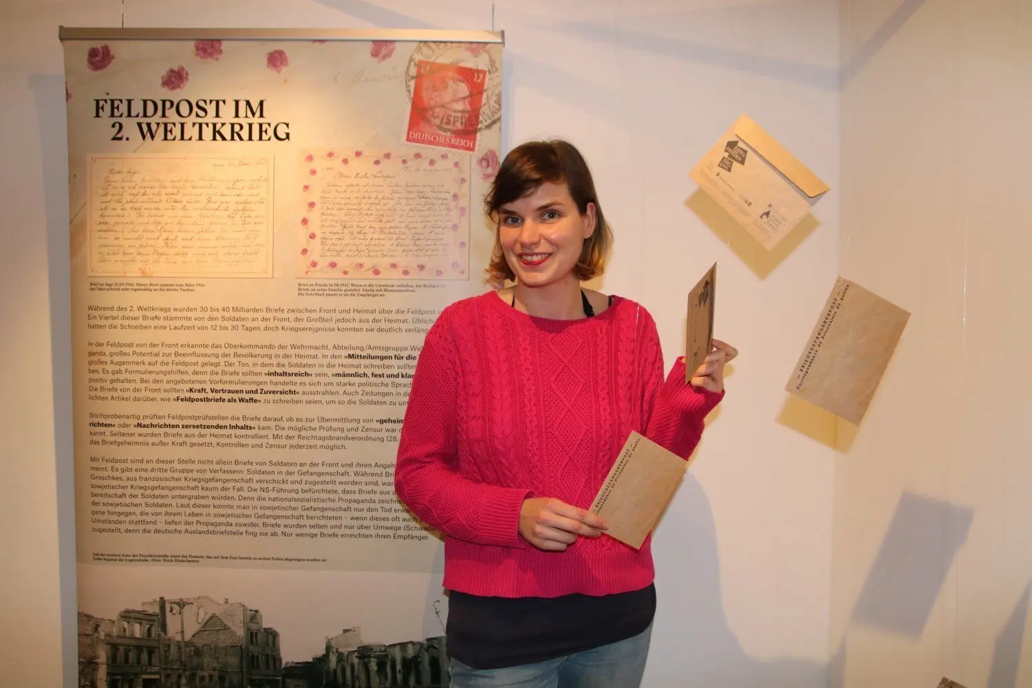 Historikerin Marie-Christin Krüger ist die Neue im Museum Schloss Lübben. Von der Ausstellung über die Feldpostbriefe ist sie sehr angetan. Für den Job zog sie vom Schwarzwald in den Spreewald.