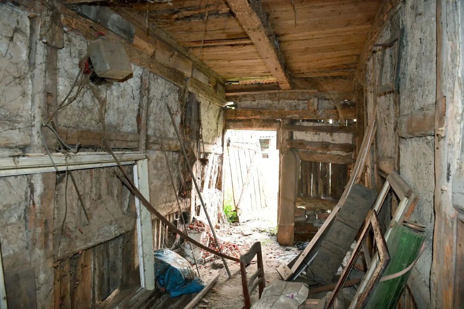 Eine Wirtschaftskammer im Umgebinde-Bauernhaus in Würdenhain.