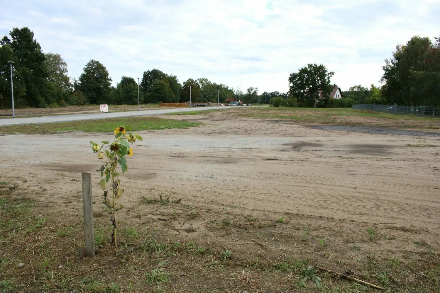 Das B-Plan-Gebiet an der Friedrich-Ludwig-Jahn-Straße ist erschlossen. Die Anliegerstraßen und die Beleuchtung sind da.