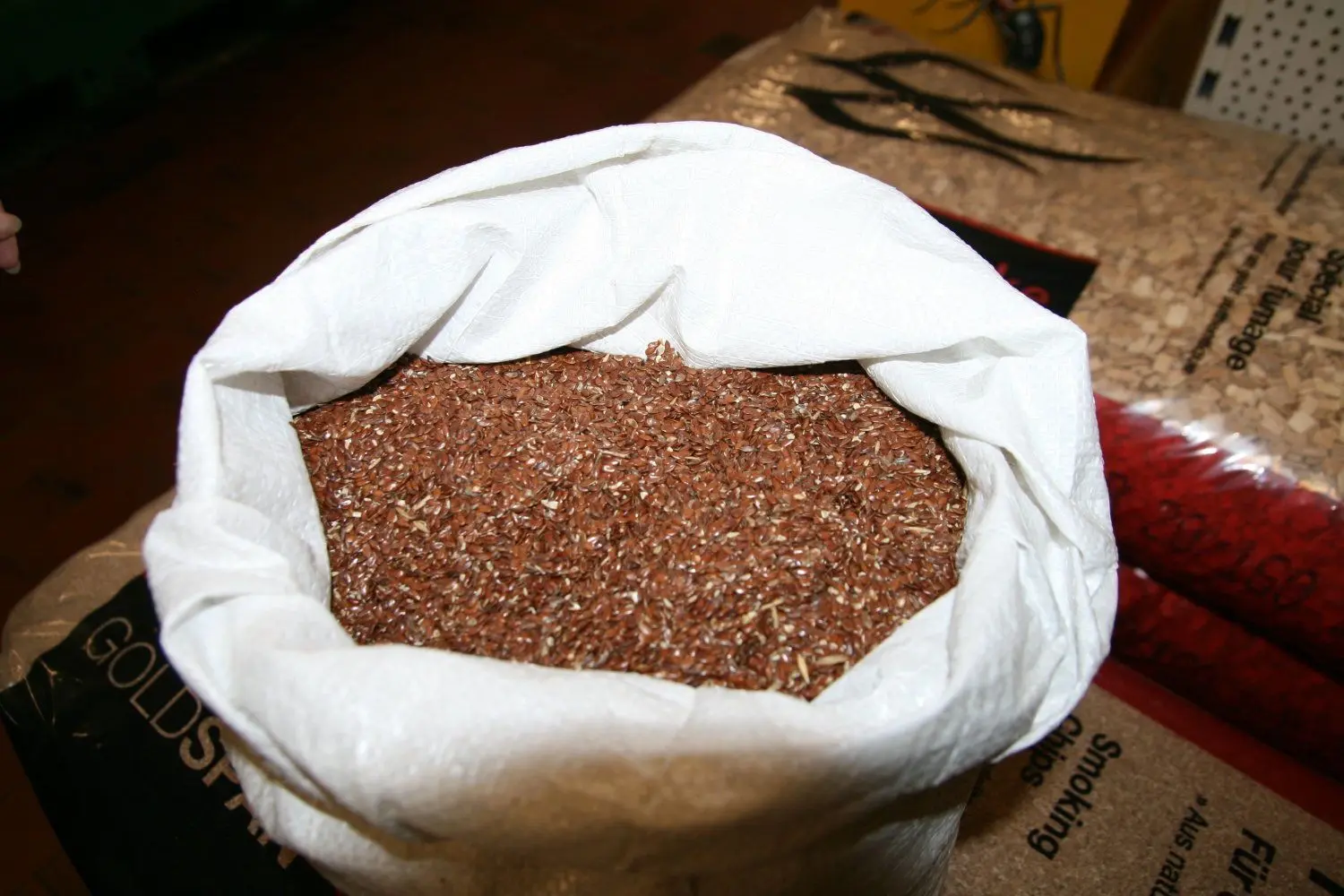 Leinsamen, wie er auf den Feldern der Agrargenossenschaft Unterspreewald geerntet wird