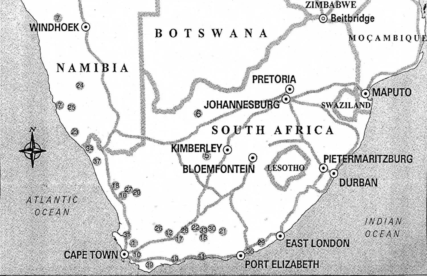 Die wichtigsten Forschungsreisen Rudolf Marloths im Süden Afrikas