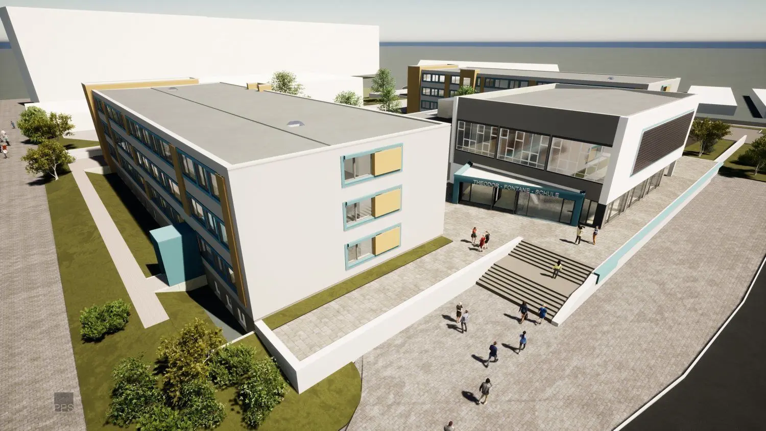 Die Theodor-Fontane-Gesamtschule in Cottbus wird in den nächsten vier Jahren zur Großbaustelle. Die Häuser A und B werden komplett saniert – dazu gehören auch hohe energetische Standards. Die Schule erhält eine eigene Fotovoltaik-Anlage.
