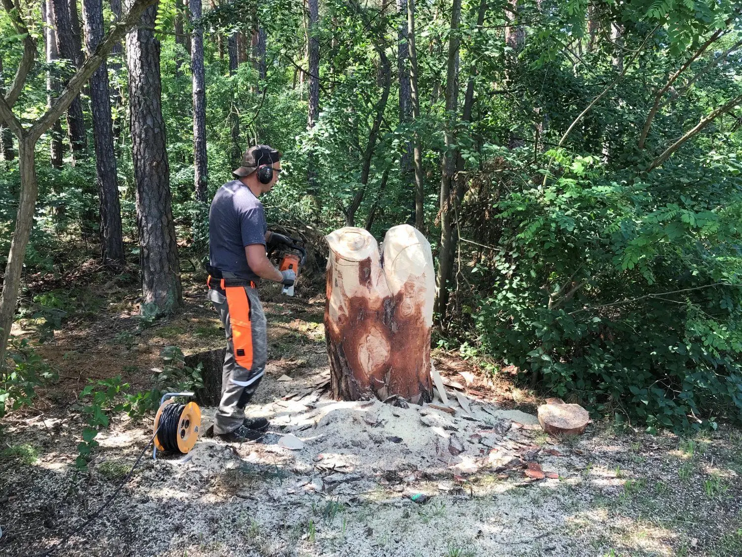 Lukas Beben bei der Arbeit in Kaltenborn.
