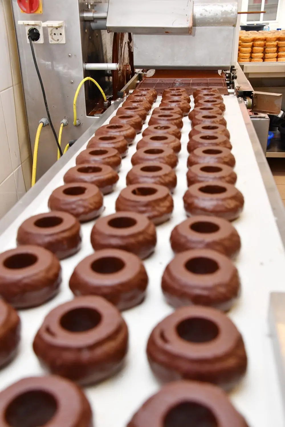 750 Mini-Baumkuchen wurden maschinell schokoliert und anschließend aufwändig verpackt als „Goodie Bags“ für die Gäste des Empfangs.