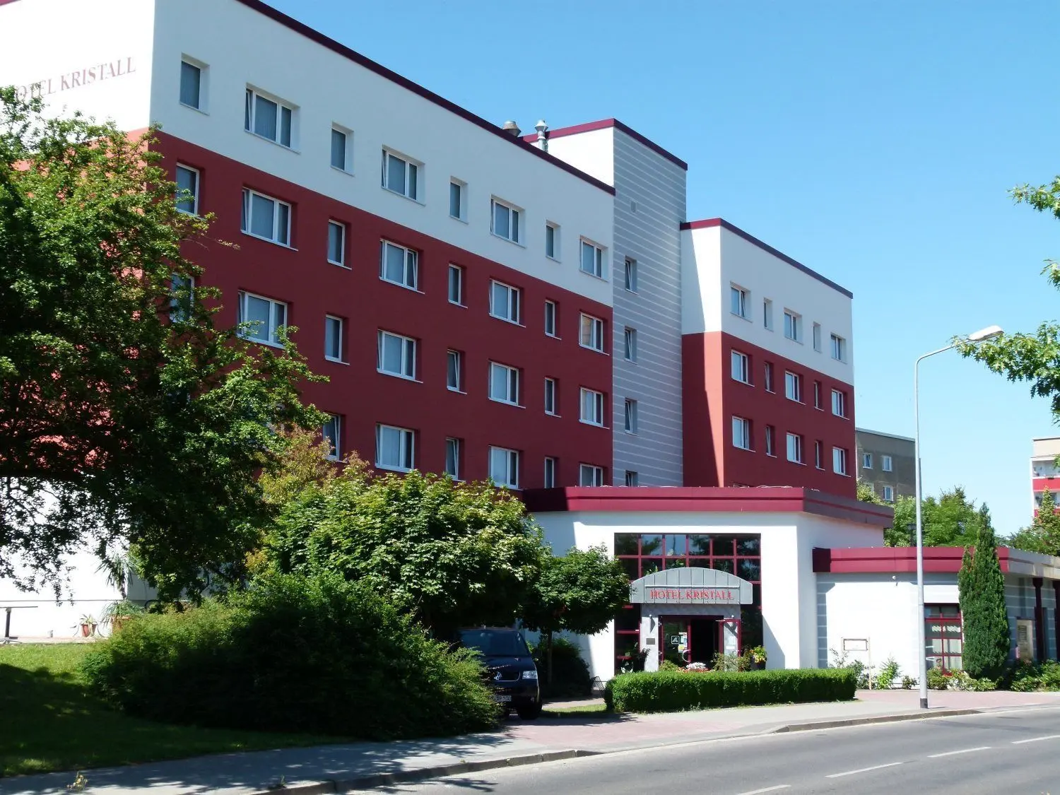 Das Hotel Kristall an der Berliner Straße in Weißwasser.