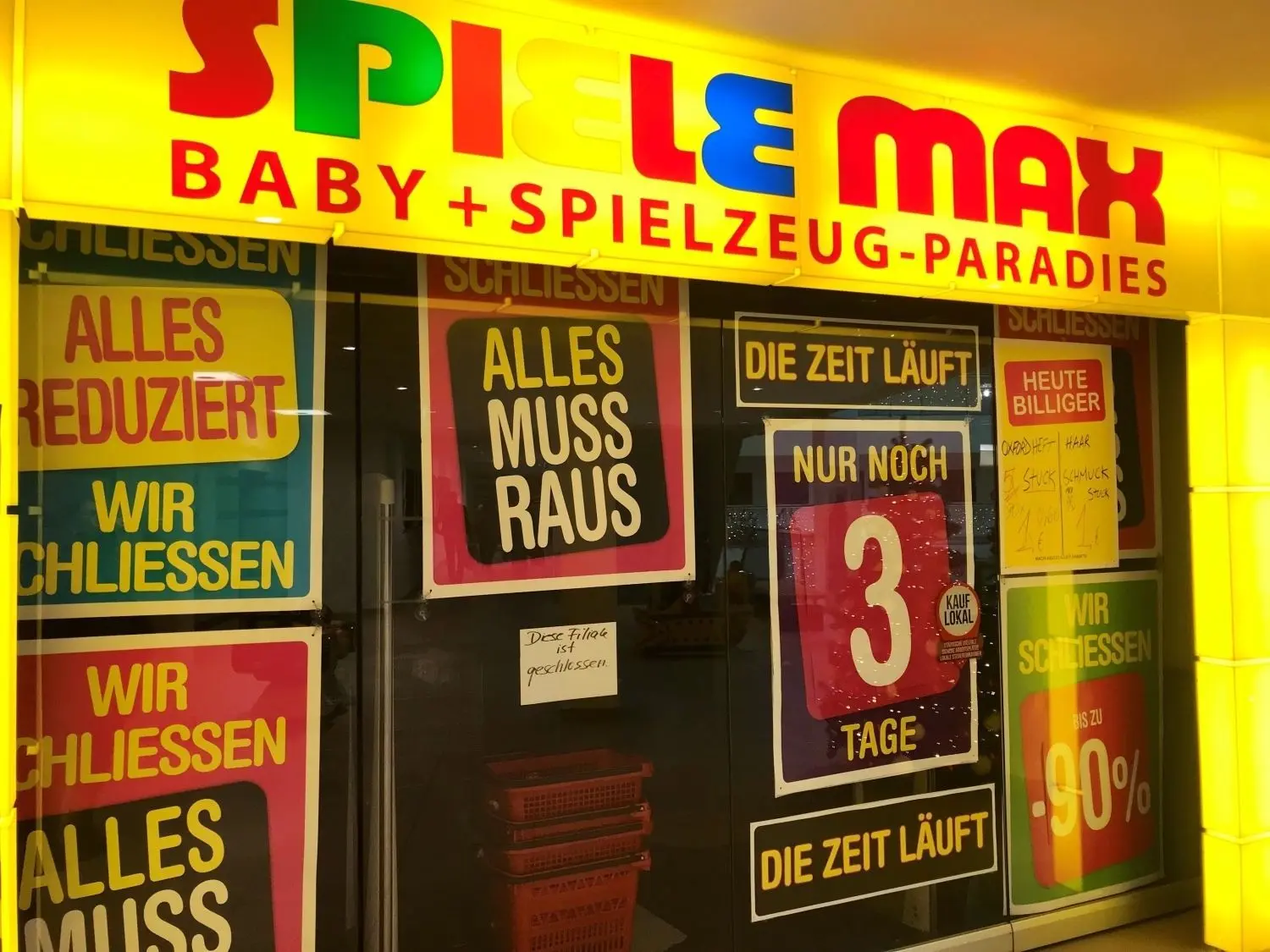 Die Filiale von Spiele Max in Cottbus ist geschlossen.