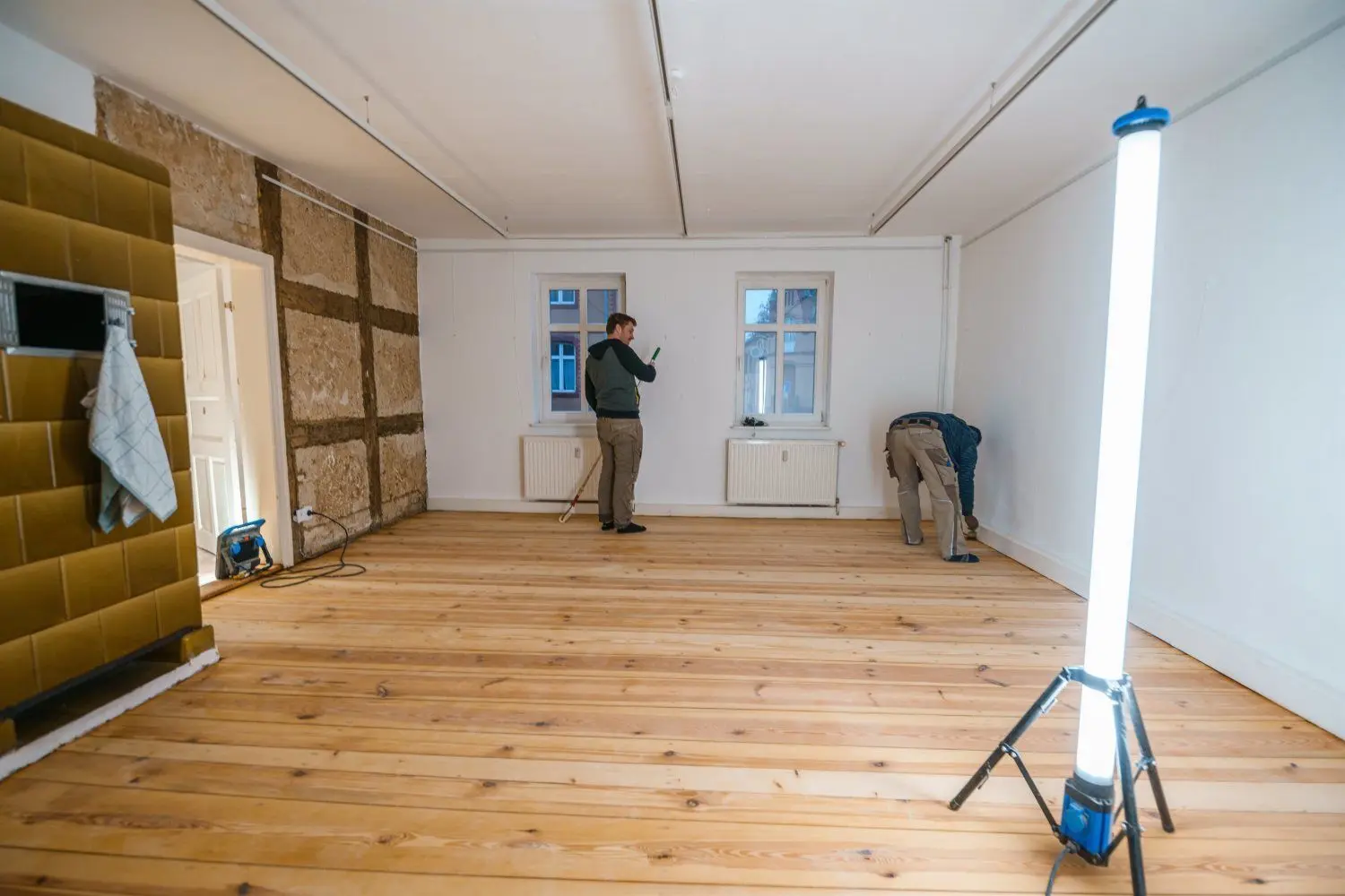 Die Räume im Erdgeschoss sind als Atelier für die kreativen Stipendiaten im Künstlerhaus Eisenhammer vorbereitet.
