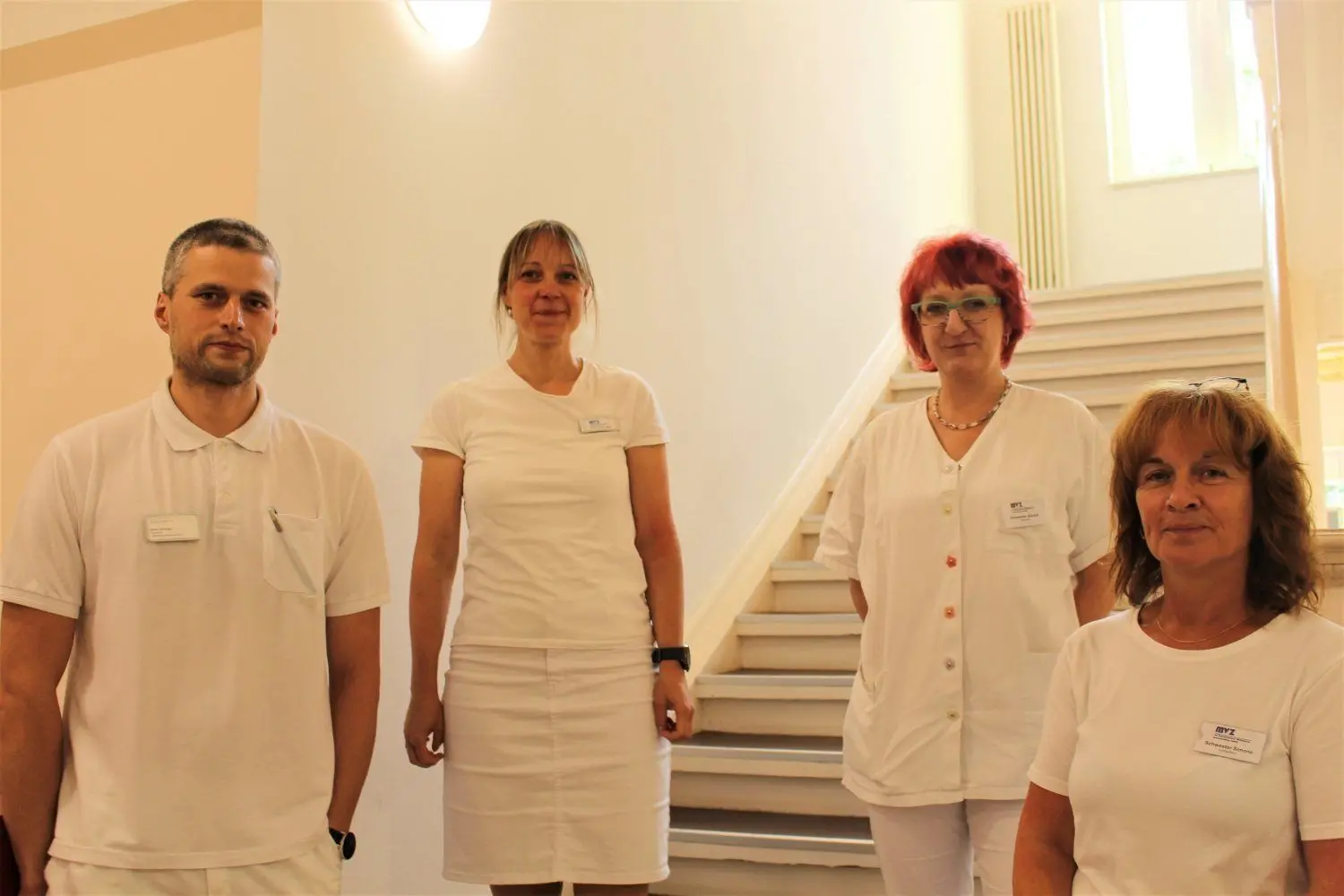 David Gumulák, Susanne Jurack-Wolf und die Schwestern Sandra Baran und Simone Kluske.