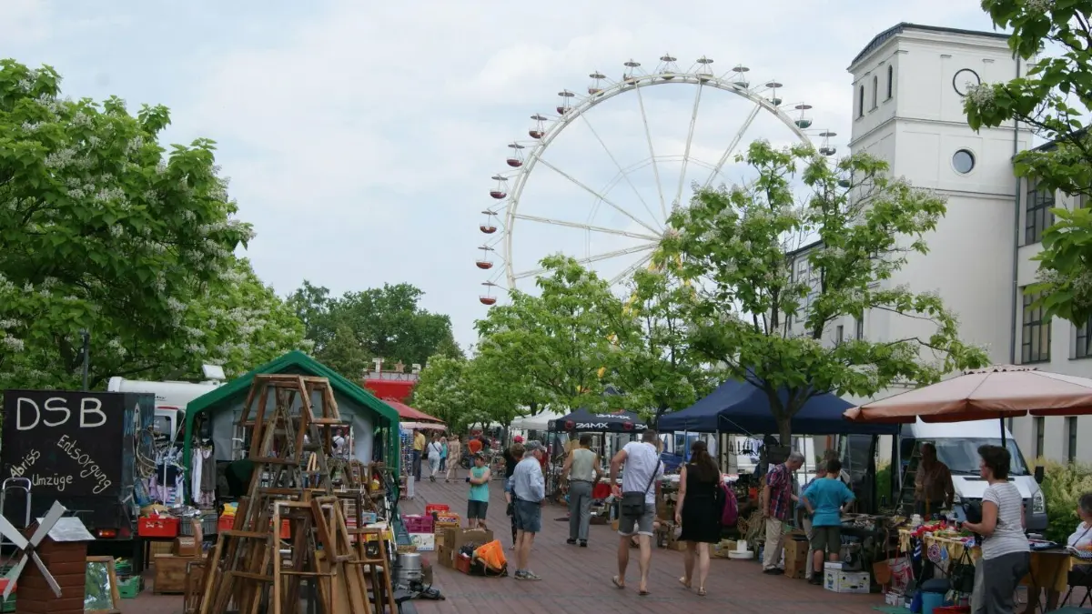 Das traditionelle Gubener Frühlingsfest soll vom 10. bis 12. Juni zahlreiche Gäste in die Innenstadt locken.
Viele Besucher schlenderten über den Trödelmarkt vor dem Rathaus.