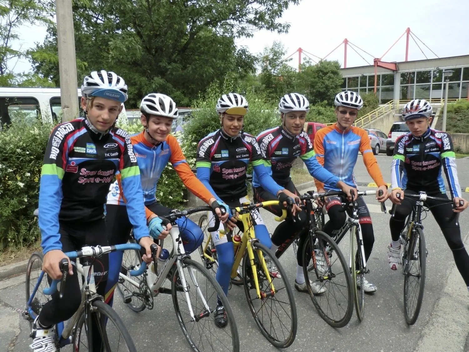 Damals im Jahr 2011: Die Nachwuchsfahrer vom Landesleistungsstützpunkt Cottbus mit Marcel Franz, Christian Koch, Leon Rhode, Louis Rhode, Julus Schlott und Lennard Kämna (v.l.).