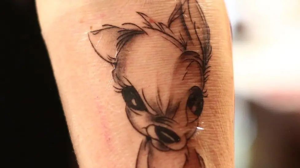 Angeregt durch den Film: "Bambi" als Tattoo.