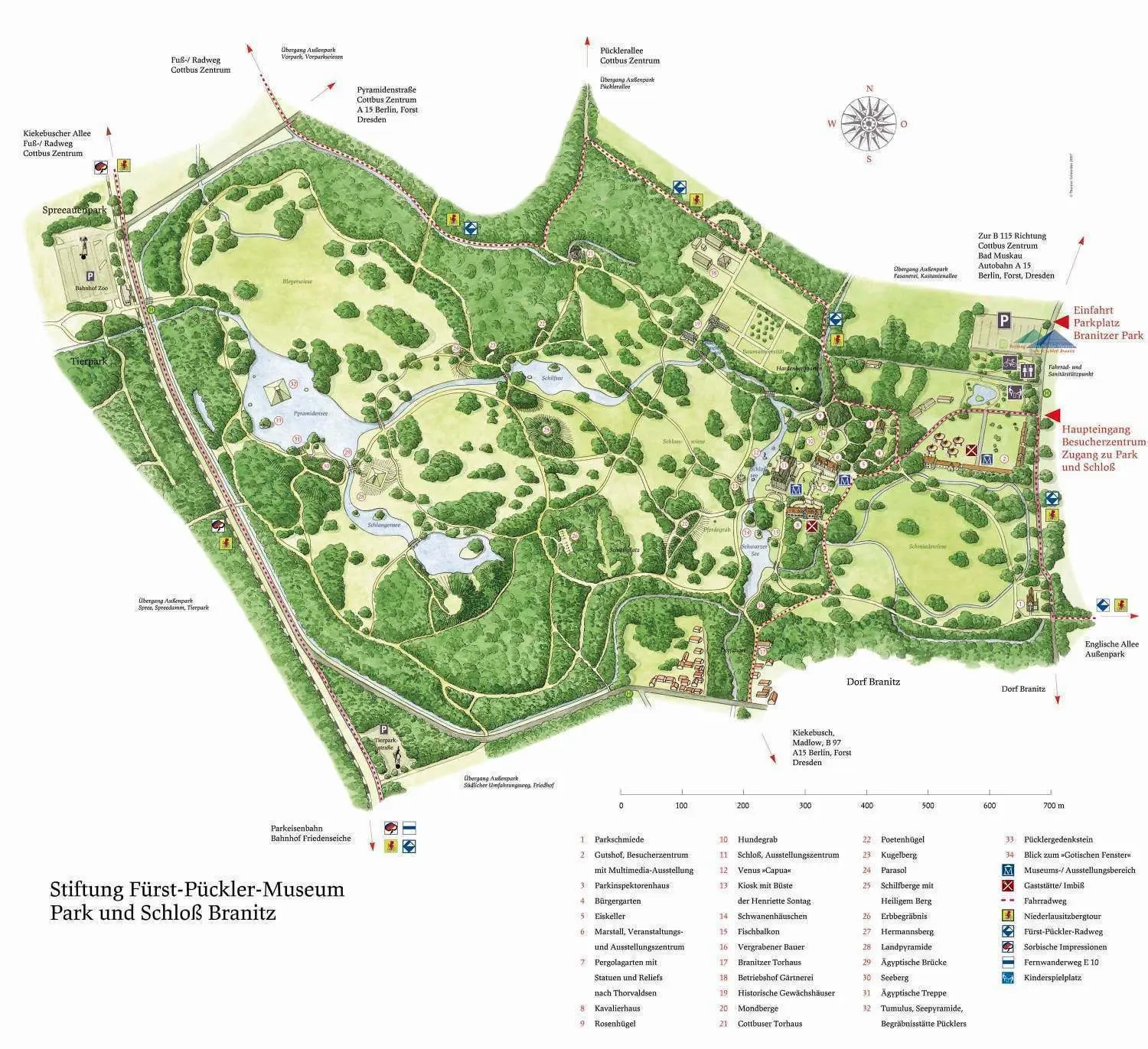 Der Branitzer Park in der Übersicht.