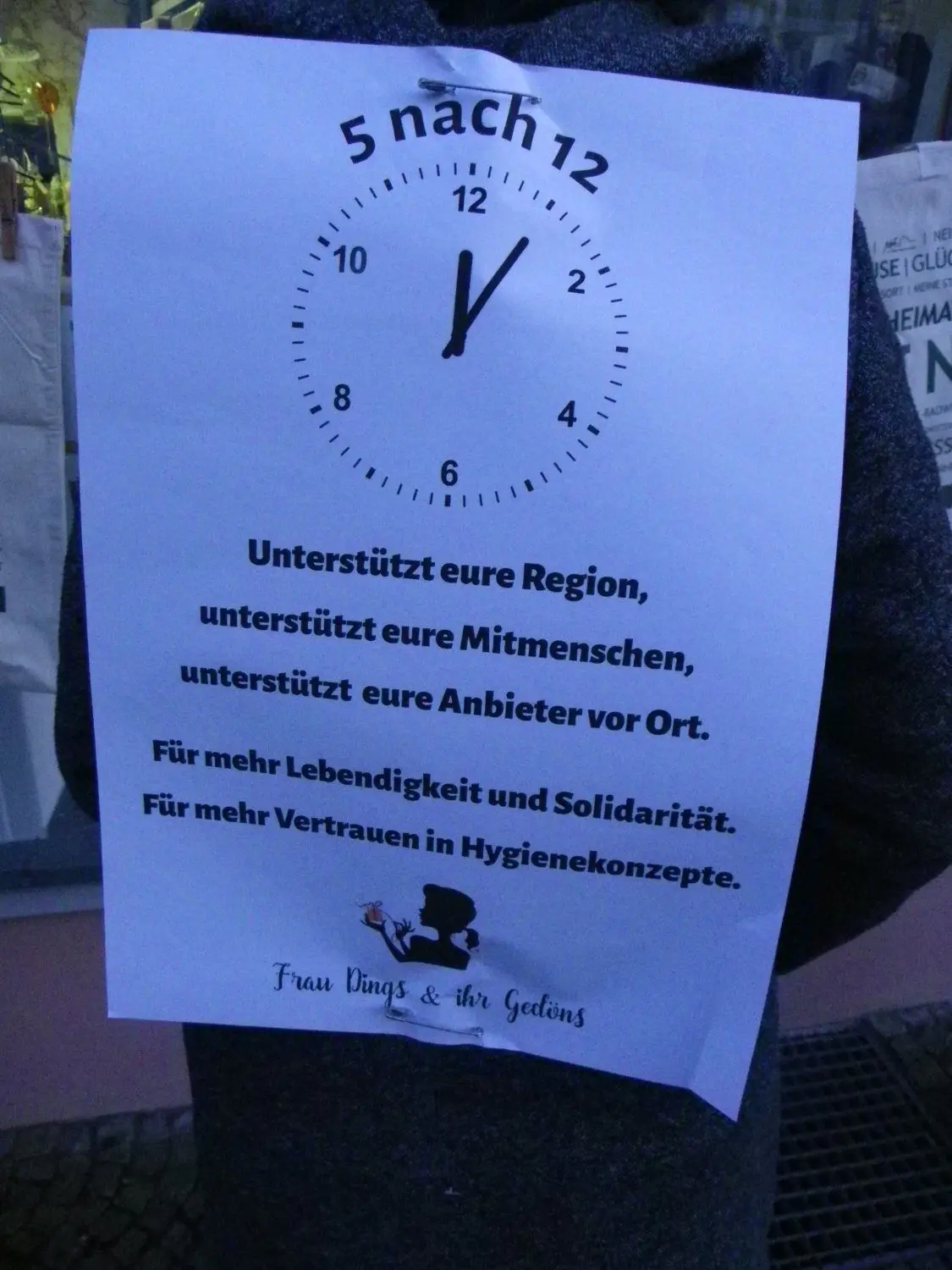 Klare Botschaft: Für Gubens Händler ist es bereits 5 nach 12.