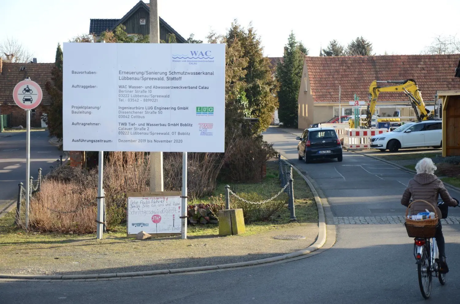 Blick auf die künftige Straßenbaustelle in Stottoff.