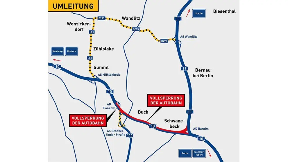 So wird der Verkehr umgeleitet.