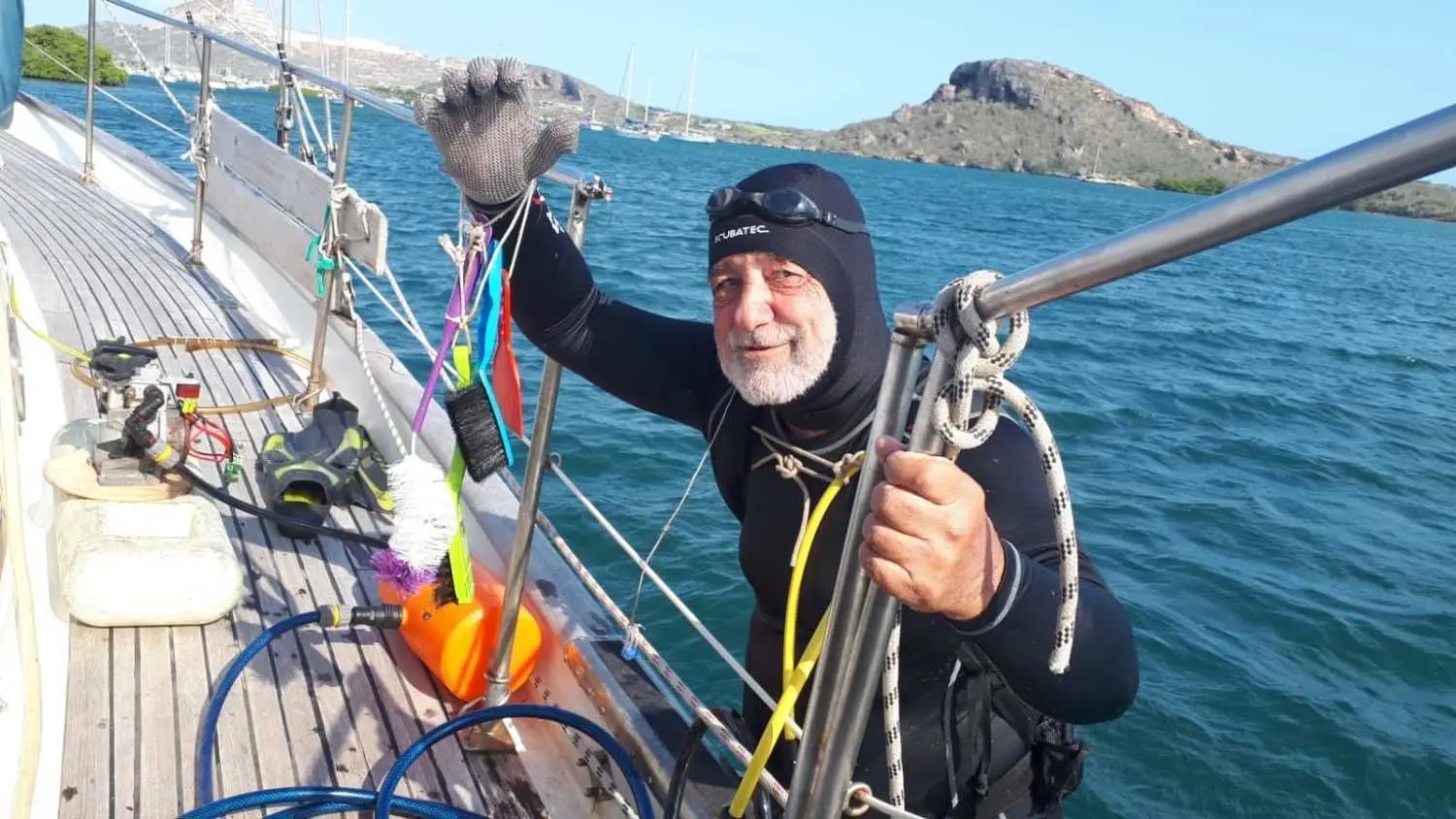 Klaus-Peter Jaschke war mal wieder unter Wasser am Schiff tätig.