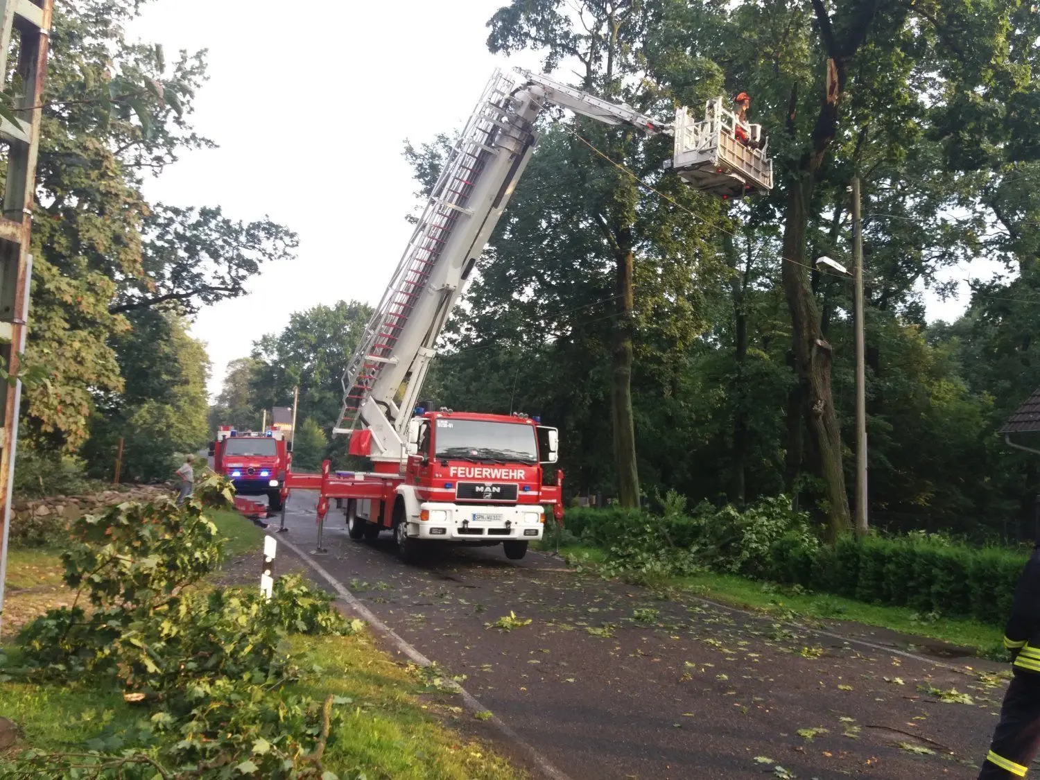 Ein Unwetter mit starkem Sturm forderte im vergangenen Jahr die freiwilligen Helfer aus dem Amt Döbern-Land.