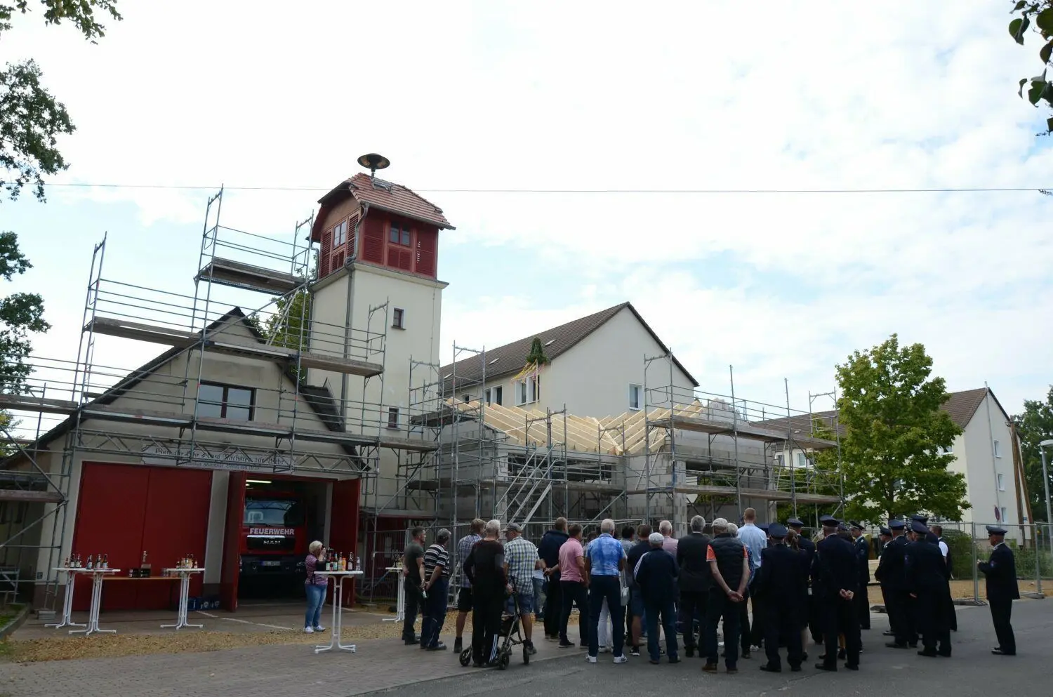 Im Gerätehaus der Feuerwehr im Lübbenauer Ortsteil Boblitz wird im Zuge des Ausbaus statt einer Gasheizung eine Wärmepumpe installiert.