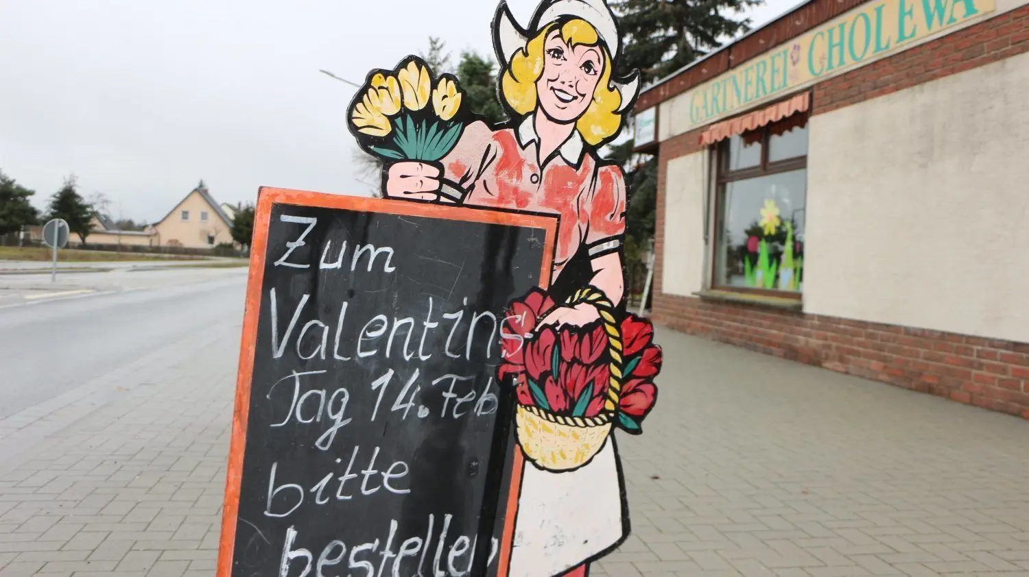 Die Gärtnerei Cholewa in Hosena wirbt zum Valentinstag am 14. Februar mit einem Bestell- und Abholservice.