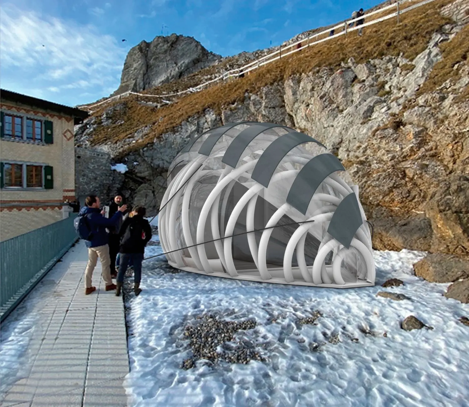 Leicht und einfach zu transportieren: Diese Kuppelkonstruktion soll zukünftig als aufblasbares Weltraum-Habitat dienen, entwickelt von Studierenden der BTU Cottbus-Senftenberg.