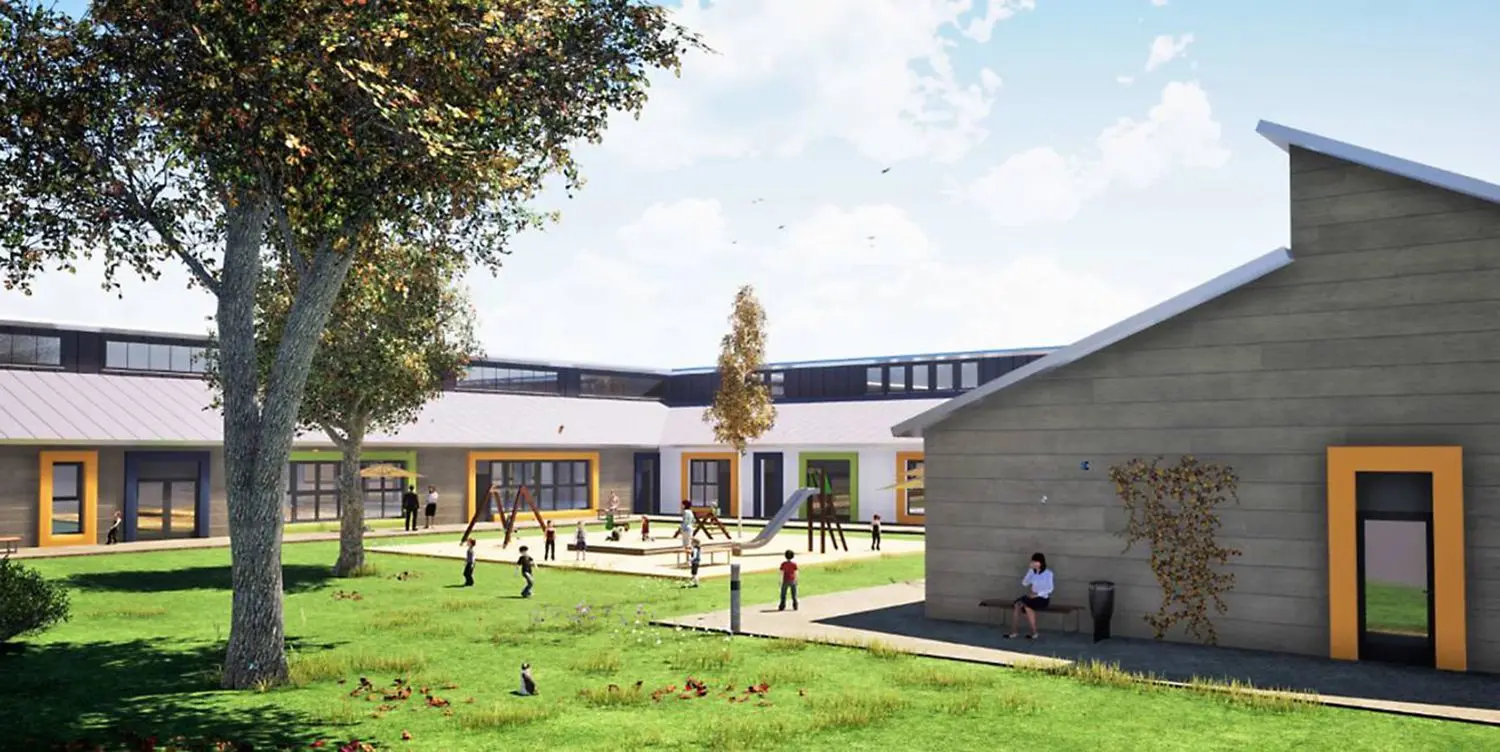 So könnte der neue Hort an der Berg-Grundschule in Doberlug-Kirchhain aussehen. Bis zum Beginn des Schuljahres 2021/2022 soll er fertig sein.