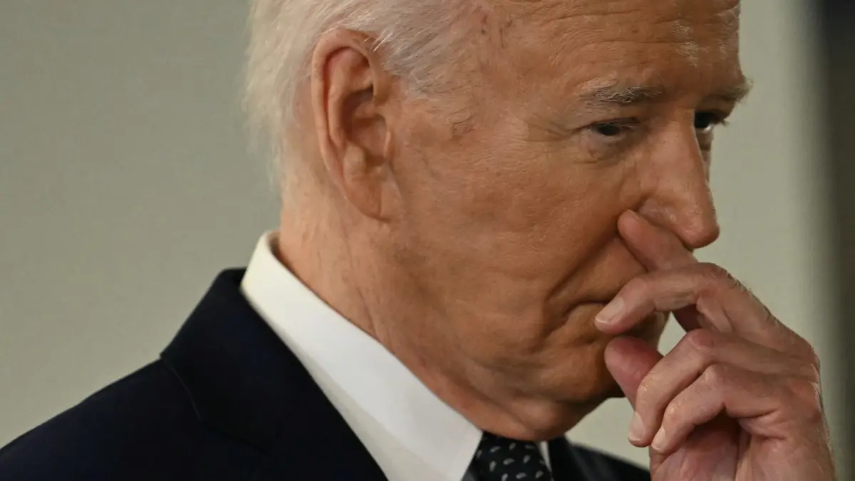 US President Joe Biden gestures during a visit of the DC Emergency Operations Center in Washington, DC, July 2, 2024. (Photo by Jim WATSON / AFP)
