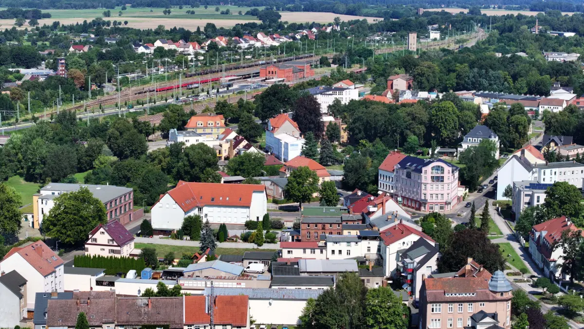 Luft Guben Juli 2024 : Luftaufnahme vom 21. Juli 2024
Stadt Guben
Blick auf die Altstadt