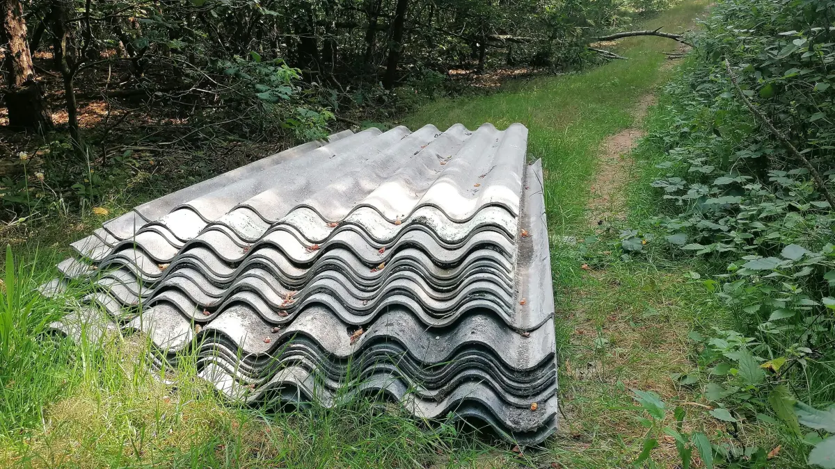 Dieser Stapel Wellasbestplatten wurde illegal an der B 101 am Ortsausgang Elsterwerda in Richtung Bad Liebenwerda entsorgt.