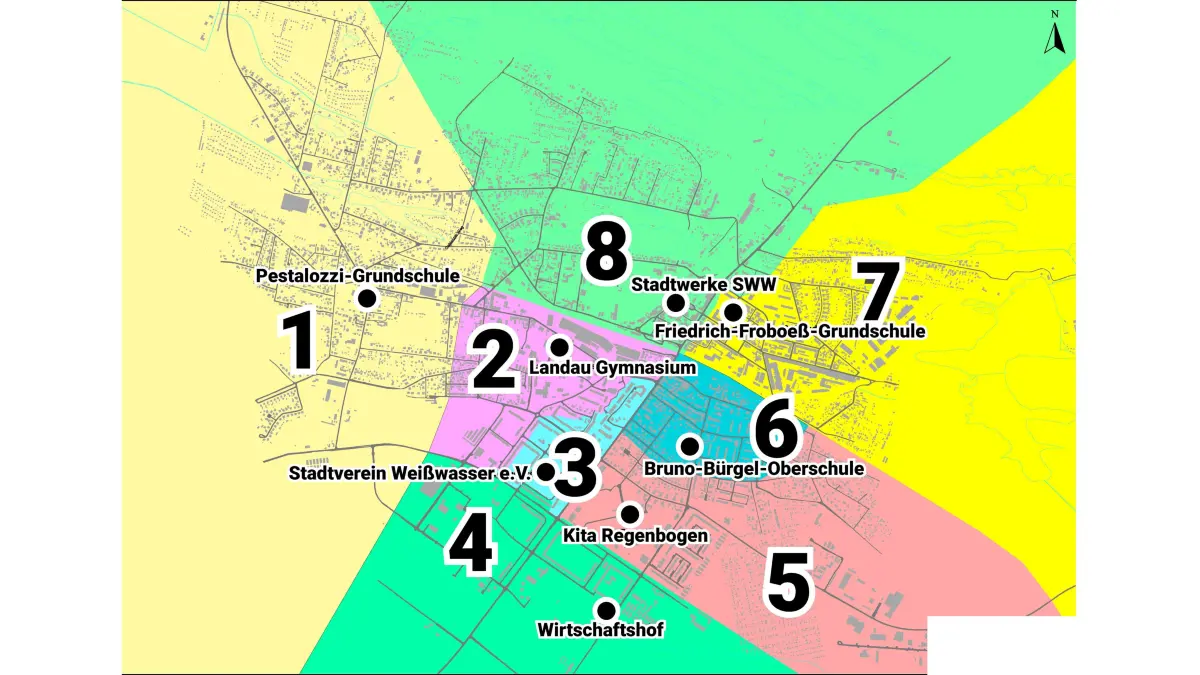 Wahlbezirke und Wahllokale in Weißwasser zur Landtagswahl in Sachsen und zur Oberbürgermeisterwahl in Weißwasser.